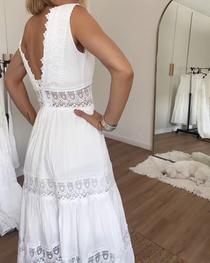 Bárbara ™ | Vestido de encaje con escote en V